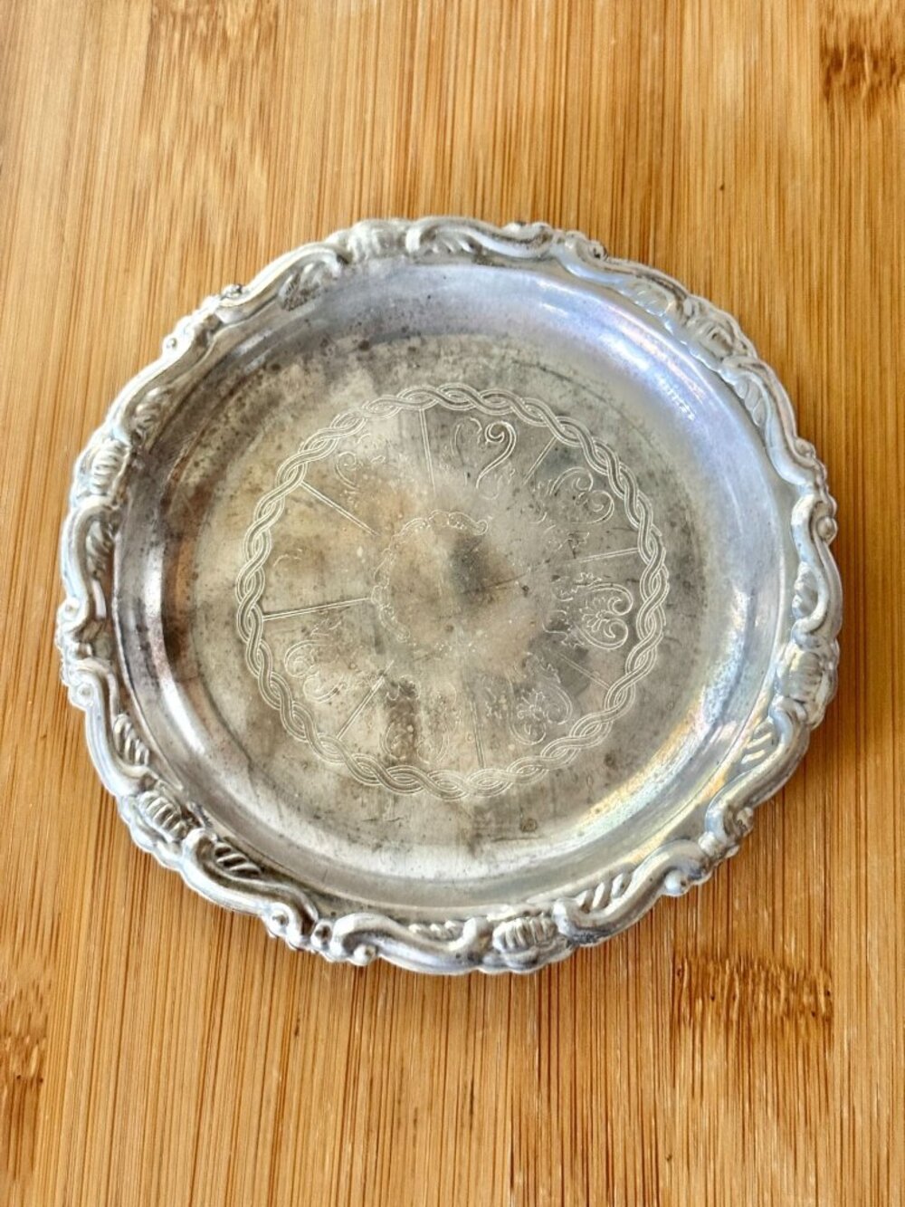 Vintage Mid Century Silver Plated Coaster